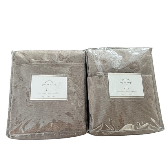 Pottery Barn Other - POTTERY BARN Peyton Drapes Mushroom Linen Blend 50" x 84" Pole Top